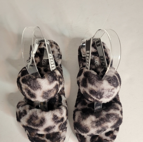 New Ugg Sz 6 Slides OH Yeah Panther Print Slippers Sandals Slingback NEW - Picture 3 of 7
